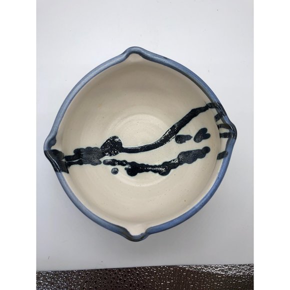 Pottery Bowl Blue/Navy drip glaze 5.5" diameter - Picture 3 of 4